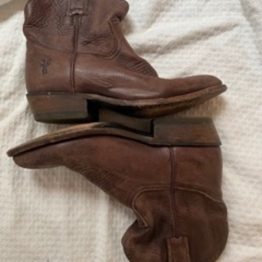 Frye 77815 Billy Short Brown Leather Cowgirl Boots Women's Size 8